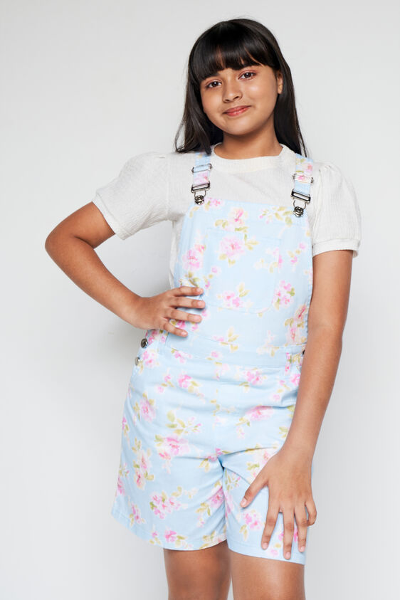 Flower Party Dungaree, Blue, image 1
